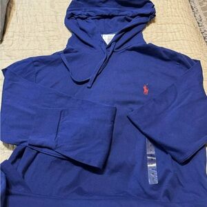 NWT POLO RALPH LAUREN MEN'S LS SIGNATURE PONY LOGO JERSEY HOODIE 100% COTTON
